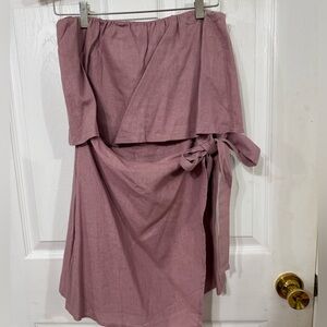 Mauve Wrap Dress with Tie Detail